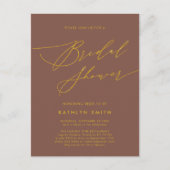 Terracotta Elegant Script Modern Vrijgezellenfeest Uitnodiging Briefkaart (Voorkant)