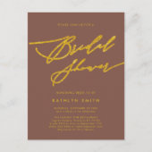 Terracotta Elegant Script Modern Vrijgezellenfeest Uitnodiging Briefkaart (Voorkant)