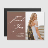 Terracotta Elegant Script Photo AFSTUDEERDER Harte (Voorkant / Achterkant)