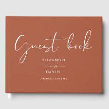 Terracotta Elegant Script Trouwboek