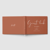 Terracotta Elegant Script Trouwen Gastenboek (Volledig)