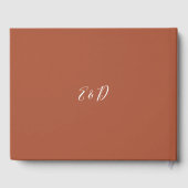 Terracotta Elegant Script Trouwen Gastenboek (Achterkant)
