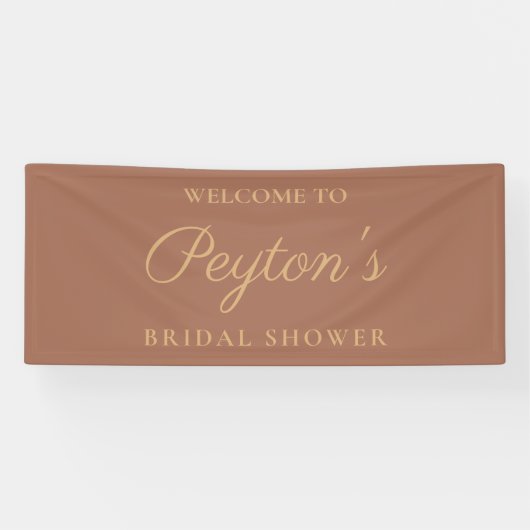 Terracotta Elegant Script Vrijgezellenfeest Welkom Spandoek (Horizontaal)