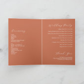 Terracotta Elegant Script Wedding Order of Service Programma (Binnen)