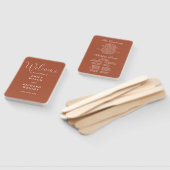 Terracotta Elegant Script Wedding Programme Handwaaier (Niet-gemonteerd)