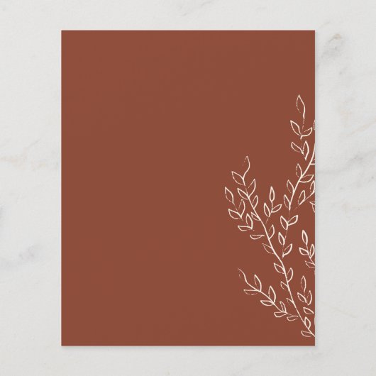 Terracotta Elegant Tiny Flower Botanical budget Flyer (Achterkant)