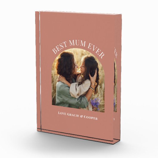 terracotta elegante boog foto typografie beste mam (Rechts)