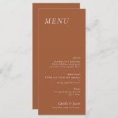 Terracotta elegante bruiloft Menu (Voorkant / Achterkant)