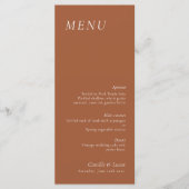 Terracotta elegante bruiloft Menu (Voorkant)