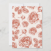 Terracotta Elegante Chinoiserie bruiloft Kaart (Achterkant)