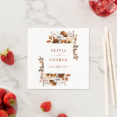 Terracotta Elegante Country Floral bruiloft servet (Insitu)