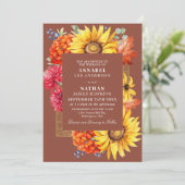 Terracotta Elegante Herfst Waterverf Bloemen Kaart (Staand voorkant)
