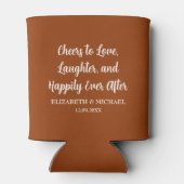 Terracotta Elegante Huwelijksjuichen om van te hou Blikjeskoeler (Achterkant)