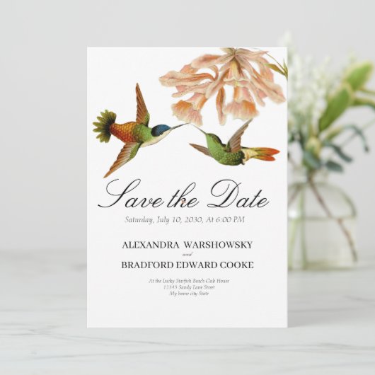 Terracotta Elegante Huwelijkskolibrie Blush Roze (Staand voorkant)