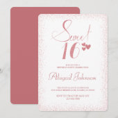 Terracotta Elegante Meisjes Sweet 16 Verjaardag Kaart (Voorkant / Achterkant)
