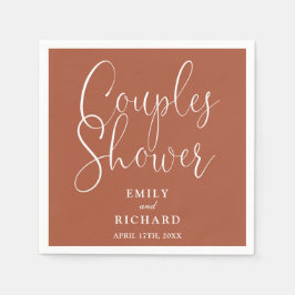 Terracotta Elegante Paren Bruids Trouwdouche Servet