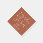 Terracotta Elegante Paren Bruids Trouwdouche Servet (Hoek)