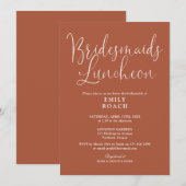 Terracotta Elegante Script Bruidsmeisjes Lunch Kaart (Voorkant / Achterkant)