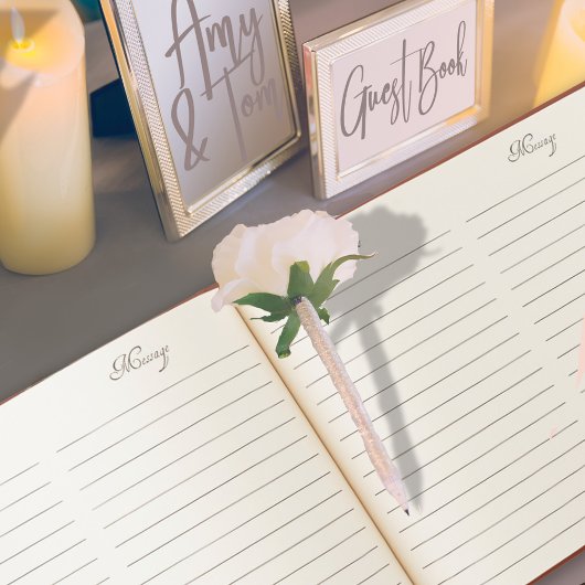 Terracotta Elegante Trouwbloem Custom Gastenboek