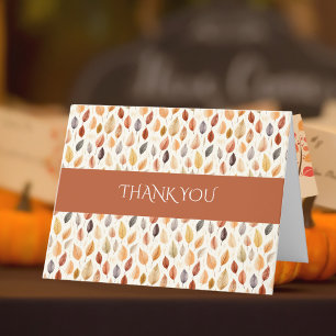 Terracotta Elegante Waterverf Herfstbladeren Herfs Bedankkaart