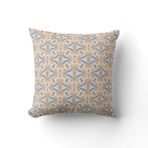 Terracotta en blauw Damask Pattern