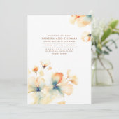 Terracotta en Blauwgroen bloemen Elegante herfstbr Kaart (Staand voorkant)