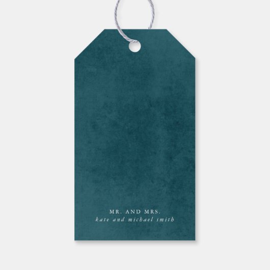 Terracotta en Blauwgroen Blue Love en Bedankt Gift Cadeaulabel (Achterkant)