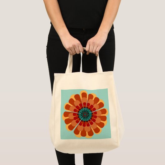 Terracotta en Blauwgroen ventilator Tote Bag (Voorkant (product))
