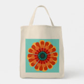 Terracotta en Blauwgroen ventilator Tote Bag (Achterkant)