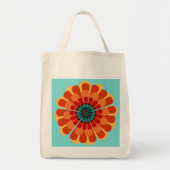 Terracotta en Blauwgroen ventilator Tote Bag (Voorkant)