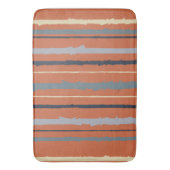 Terracotta en Blue Abstracte Stripes Badmat (Voorkant Verticaal)