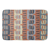 Terracotta en Blue Abstracte Stripes Badmat (Voorkant)