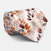 Terracotta en bordeauxrood herfstblad | Boho herfs Stropdas (Opgerold)