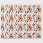 Terracotta en Bourgogne vallen bladeren | Boho Aut Cadeaupapier (Vlak)