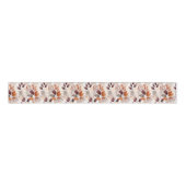 Terracotta en Bourgogne vallen bladeren | Boho Aut Grosgrain Lint (Voorkant)