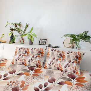 Terracotta en Bourgogne vallen bladeren Boho Aut Kussensloop