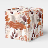 Terracotta en Bourgogne vallen bladeren | Thanksgi Bedankdoosjes (Voorkant Zijde)