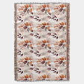 Terracotta en Bourgondië Herfstbladeren | Boho Her Deken (Voorkant Verticaal)