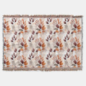 Terracotta en Bourgondië Herfstbladeren | Boho Her Deken (Voorkant)