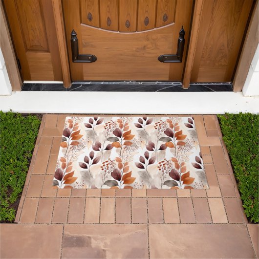 Terracotta en Bourgondië Herfstbladeren | Boho Her Deurmat (Buiten)