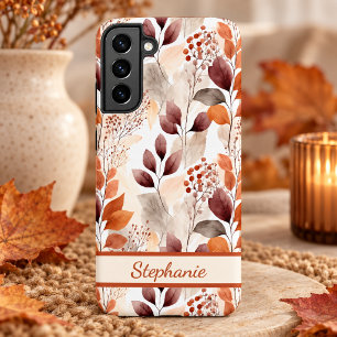 Terracotta en Bourgondië Herfstbladeren Boho Her Samsung Galaxy Hoesje