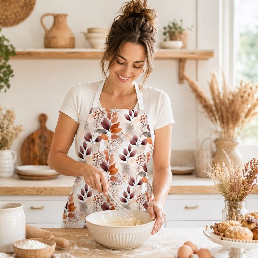 Terracotta en Bourgondië Herfstbladeren | Boho Her Schort