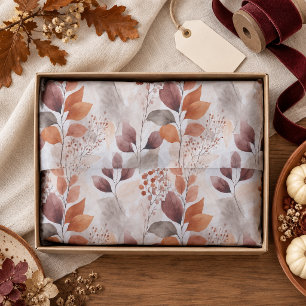 Terracotta en Bourgondië Herfstbladeren Boho Her Tissuepapier