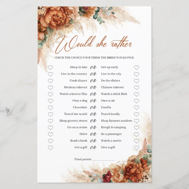 Terracotta en bruinbloemen zou ze Rather willen (Voorkant)