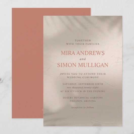 Terracotta en de Elementaire Uitnodiging van de We (Voorkant / Achterkant)