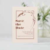 Terracotta en Ecru minimalist sparen de datum Save The Date (Staand voorkant)