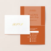 Terracotta en Folie bruiloft RSVP Response Kaart (Display)