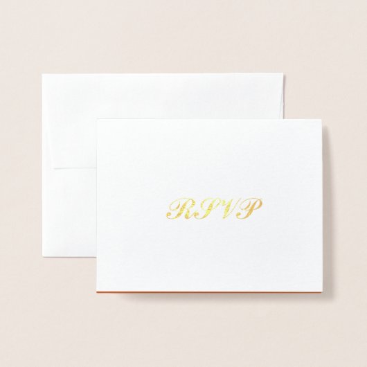 Terracotta en Folie bruiloft RSVP Response Kaart (Voorkant met envelop)