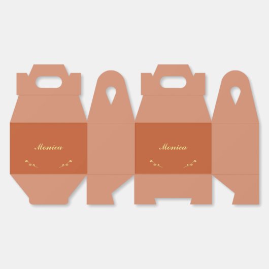 Terracotta en goud bruidsmeisje gunst dozen bedankdoosjes (Ongevouwen)