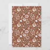 Terracotta en goud Elegante Boho Floral Wedding Kaart (Achterkant)